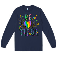 Navy be you tiful Long Sleeve Tee - CowhideDigitalArt