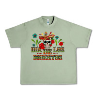 Oil Green dia de los muertos Urban Heavy Tee - texasbilliewilder
