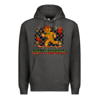 Charcoal Heather gingerbread cant catch me Premium Hoodie - MaliasSmallBusiness