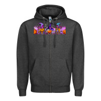 Charcoal Heather halloween witch gnomes libbey cup Zipper Hoodie - BundleAndBundleShop