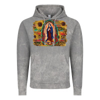 Cloud Rock Sunflower Lady Of Guadalupe Distressed Background Vintage Hoodie - RanaPortraitStore