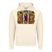 Vintage Artic Sunflower Lady Of Guadalupe Distressed Background Vintage Hoodie - RanaPortraitStore