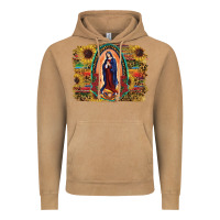 Vintage Camel Sunflower Lady Of Guadalupe Distressed Background Vintage Hoodie - RanaPortraitStore