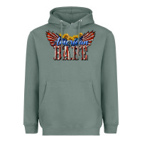 Sage American Babe With Sunflowers Heavyweight Hoodie - LillyAllenDesigns