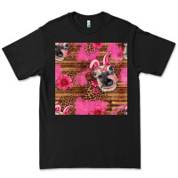 Black easter heifer with bunny ears seamless pattern Premium Tee - Artiststas