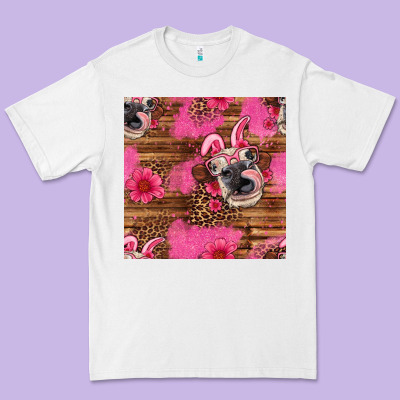 Easter Heifer With Bunny Ears Seamless Pattern Premium Tee Designed By Artiststas