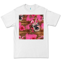 White easter heifer with bunny ears seamless pattern Premium Tee - Artiststas