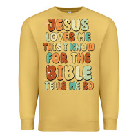 Antique Gold jesus loves me this i know for the bible tells me Premium Sweatshirt - MaliasSmallBusiness
