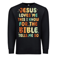Black jesus loves me this i know for the bible tells me Premium Sweatshirt - MaliasSmallBusiness
