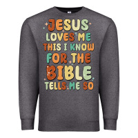 Charcoal Heather jesus loves me this i know for the bible tells me Premium Sweatshirt - MaliasSmallBusiness