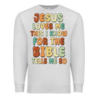 Dove Grey jesus loves me this i know for the bible tells me Premium Sweatshirt - MaliasSmallBusiness