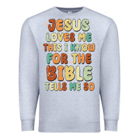 Heather Grey jesus loves me this i know for the bible tells me Premium Sweatshirt - MaliasSmallBusiness