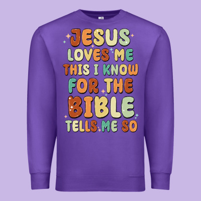 Jesus Loves Me This I Know For The Bible Tells Me Premium Sweatshirt Designed By Maliassmallbusiness