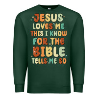 Sports Green jesus loves me this i know for the bible tells me Premium Sweatshirt - MaliasSmallBusiness