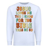 White jesus loves me this i know for the bible tells me Premium Sweatshirt - MaliasSmallBusiness