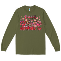 Army Green happy valentines day dog pet Long Sleeve Tee - RacoonDesign