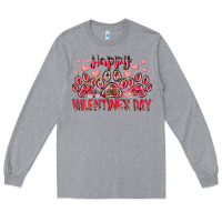 Heather Grey happy valentines day dog pet Long Sleeve Tee - RacoonDesign