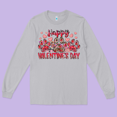 Happy Valentines Day Dog Pet Long Sleeve Tee Designed By Racoondesign