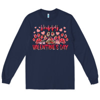 Navy happy valentines day dog pet Long Sleeve Tee - RacoonDesign