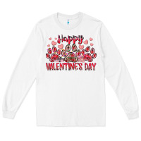 White happy valentines day dog pet Long Sleeve Tee - RacoonDesign
