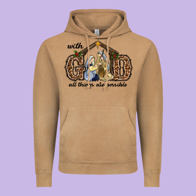 With God All Things Are Possible Vintage Hoodie Designed By Ranaportraitstore