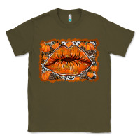Army Green fall lips Classic Tee - RacoonDesign