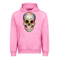 Fuchsia Pink Mexican Skull Urban Hoodie - Artiststas