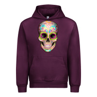Mauve Wine Mexican Skull Urban Hoodie - Artiststas