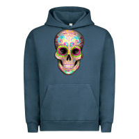 Pigment Midnight Navy Mexican Skull Urban Hoodie - Artiststas