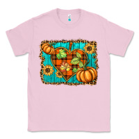 Bubblegum Pink fall pumpkins and sunflowers heart Classic Tee - BarkalooDesign
