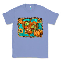 Colony Blue fall pumpkins and sunflowers heart Classic Tee - BarkalooDesign