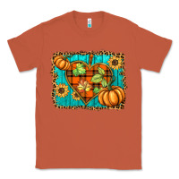 Copper fall pumpkins and sunflowers heart Classic Tee - BarkalooDesign