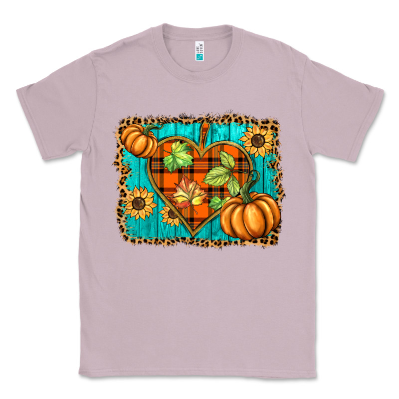 Fall Pumpkins And Sunflowers Heart Classic Tee by BarkalooDesign | Teevron