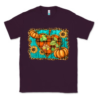 Plum fall pumpkins and sunflowers heart Classic Tee - BarkalooDesign