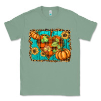 Sage fall pumpkins and sunflowers heart Classic Tee - BarkalooDesign