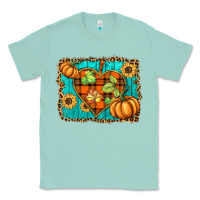 Seafoam fall pumpkins and sunflowers heart Classic Tee - BarkalooDesign