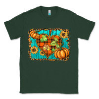 Sports Green fall pumpkins and sunflowers heart Classic Tee - BarkalooDesign