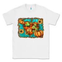 White fall pumpkins and sunflowers heart Classic Tee - BarkalooDesign