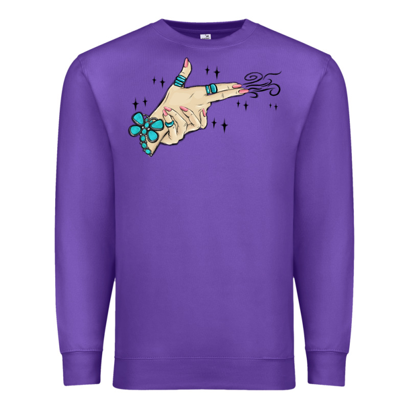 Western Turquoise Gun Hand Premium Sweatshirt by MaliasSmallBusiness | Teevron