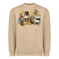 Mushroom coffee cups horses Heavyweight Sweatshirt - texasbilliewilder