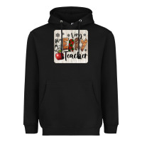 Black very merry teacher christmas coaster Heavyweight Hoodie - Jasminsmagicworld