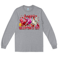 Heather Grey happy valentines day Long Sleeve Tee - RacoonDesign