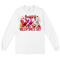 White happy valentines day Long Sleeve Tee - RacoonDesign