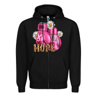 Black Breast Cancer Boxing Gloves Zipper Hoodie - Artiststas
