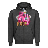 Charcoal Heather Breast Cancer Boxing Gloves Zipper Hoodie - Artiststas