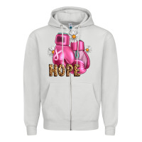 Dove Grey Breast Cancer Boxing Gloves Zipper Hoodie - Artiststas