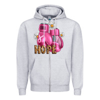 Heather Grey Breast Cancer Boxing Gloves Zipper Hoodie - Artiststas