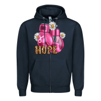 Navy Breast Cancer Boxing Gloves Zipper Hoodie - Artiststas