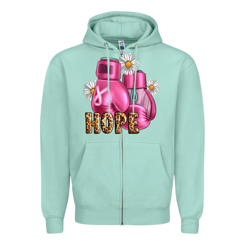 Breast Cancer Boxing Gloves Zipper Hoodie by Artiststas | Teevron