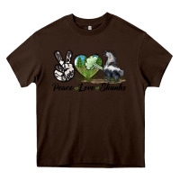 Chocolate Brown Peace Love Skunks Heavy Core Tee - LillyAllenDesigns